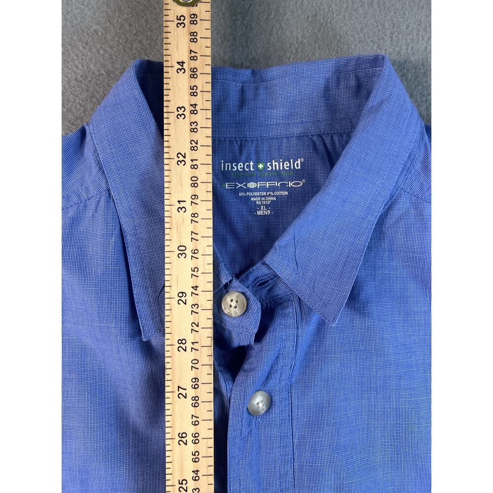 Men's EXOFFICIO Insect Shield Blue Long Sleeve Fishing Shirt Size XL - Picture 8 of 8